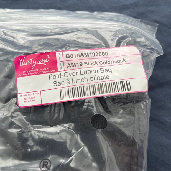 Fold-Over Lunch Bag - Black Colorblock - Picture 3 of 5